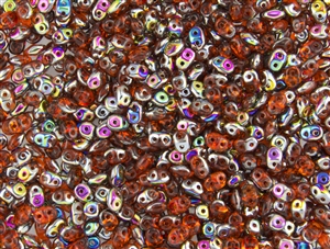 SuperDuo 2/5mm Two Hole Czech Glass Seed Beads - Hyacinth Vitral SD864