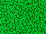 SuperDuo 2/5mm Two Hole Czech Glass Seed Beads - Neon Green Matte SD888