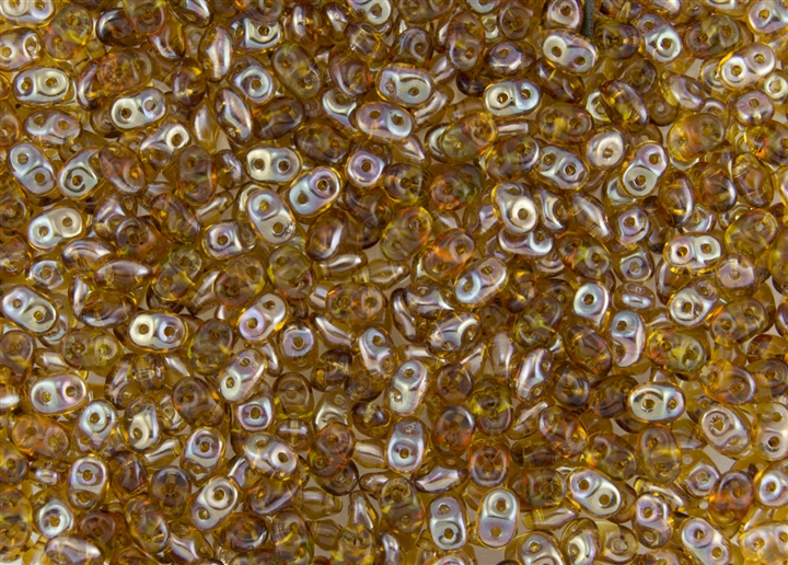 Czech Glass SuperDuo, 2-Hole Beads 2x5mm, Hematite (8 Grams)