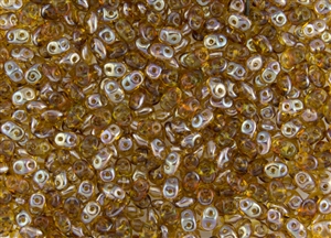 SuperDuo 2/5mm Two Hole Czech Glass Seed Beads - Topaz Celsian SD902