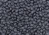 SuperDuo 2/5mm Two Hole Czech Glass Seed Beads - Pearlescent Dark Grey / Hematite SD903