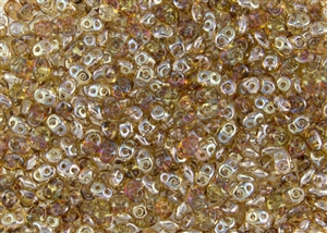 SuperDuo 2/5mm Two Hole Czech Glass Seed Beads - Crystal Celsian SD910