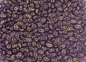 SuperDuo 2/5mm Two Hole Czech Glass Seed Beads - Regal Purple Halo SD920