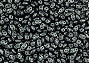 SuperDuo 2/5mm Two Hole Czech Glass Seed Beads - Dark Blue Green Metallic Suede SD941