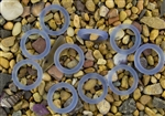 5 x Beach Sea Glass 27mm Bottle-Neck Style Rings - Light Sapphire