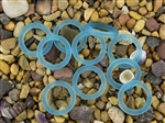 5 x Beach Sea Glass 27mm Bottle-Neck Style Rings - Pacific Blue