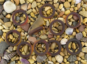 5 x Beach Sea Glass 27mm Bottle-Neck Style Rings - Ruby Red