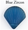 1 Sea Glass 27x29mm Shell Pendant - Blue Zircon