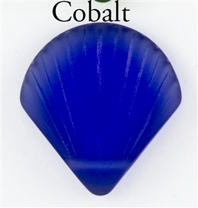 1 Sea Glass 27x29mm Shell Pendant - Cobalt Blue