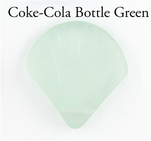 1 Sea Glass 27x29mm Shell Pendant - Coke-Cola Bottle Green