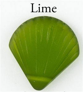 1 Sea Glass 27x29mm Shell Pendant - Lime Green