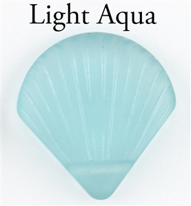 1 Sea Glass 27x29mm Shell Pendant - Light Aqua