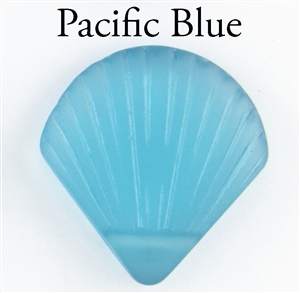 1 Sea Glass 27x29mm Shell Pendant - Pacific Blue