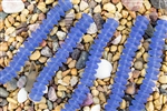 Strand of Sea Glass Button Freeform Beads - Light Sapphire