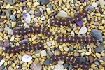 Strand of Sea Glass Button Freeform Beads w/Spacers - Medium Amethyst
