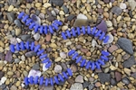 Strand of Sea Glass Button Freeform Beads w/Spacers - Opaque Blue