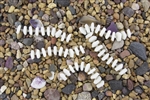 Strand of Sea Glass Button Freeform Beads w/Spacers - White