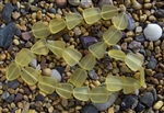 Strand of Sea Glass Flat Freeform Beads - Lemon Yellow