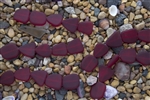 Strand of Sea Glass Flat Freeform Beads - Ruby Red