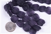 Strand of Sea Glass Flat Square Nugget Beads - Purple