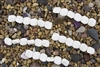 Strand of Sea Glass Flat Square Nugget Beads - White