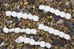 Strand of Sea Glass Flat Square Nugget Beads - White