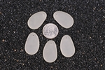 5 x Beach Sea Glass Pebble Pendant Beads 33x20mm - Crystal