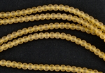 Strand of Sea Glass 4mm Round Beads - Amber