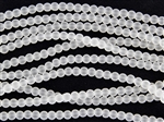 Strand of Sea Glass 4mm Round Beads - Crystal Clear
