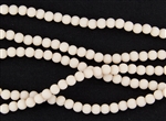 Strand of Sea Glass 4mm Round Beads - Opaque Satin Pale Peach