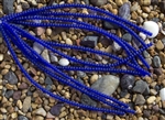 Strand of Sea Glass 4x3mm Rondelle Beads - Cobalt Blue