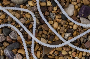 Strand of Sea Glass 4x3mm Rondelle Beads - Moonstone Opal