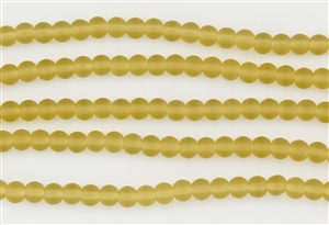 Strand of Sea Glass 6mm Round Beads - Desert Gold