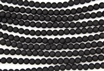 Strand of Sea Glass 6mm Round Beads - Jet Black (Rough)