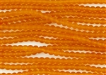 Strand of Sea Glass 6mm Round Beads - Light Tangerine Orange