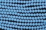 Strand of Sea Glass 6mm Round Beads - Opaque Blue Opal