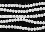 Strand of Sea Glass 6mm Round Beads - Opaque White