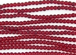 Strand of Sea Glass 6mm Round Beads - Ruby Red