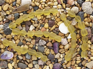 Strand of Sea Glass Small Nugget Beads - Lemon