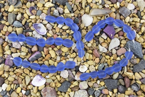 Strand of Sea Glass Small Nugget Beads - Light Sapphire