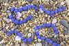 Strand of Sea Glass Small Nugget Beads - Opaque Blue