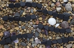 Strand of Sea Glass Small Flat Freeform Beads - Jet Black