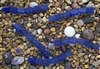 Strand of Sea Glass Small Flat Freeform Beads - Cobalt Blue