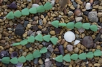 Strand of Sea Glass Small Flat Freeform Beads - Opaque Spring Green