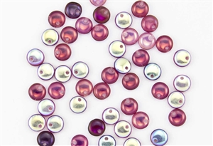 6mm Flat Lentils Czech Glass Beads - Fuchsia AB