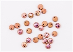 6mm Flat Lentils Czech Glass Beads - Etched Crystal Full Capri Rose/Apollo Gold