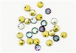 6mm Flat Lentils Czech Glass Beads - Etched Crystal Golden Rainbow