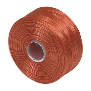 S-Lon (Superlon) Nylon Beading Thread - Size D - TEX45 - 78 Yards - ORANGE (Discontinued)