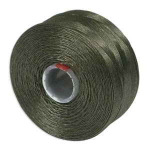 S-Lon (Superlon) Nylon Beading Thread - Size D - TEX45 - 78 Yards - OLIVE