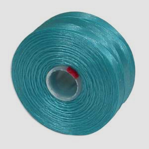 S-Lon (Superlon) Nylon Beading Thread - Size D - TEX45 - 78 Yards - TURQUOISE BLUE